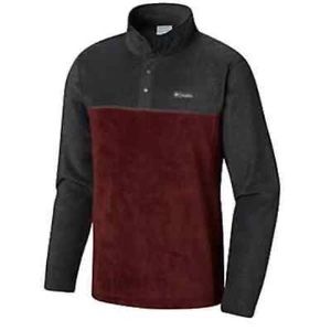 Columbia Flattop Ridge Half Snap Burgundy & Gray Fleece Jacket Size XXL NWT